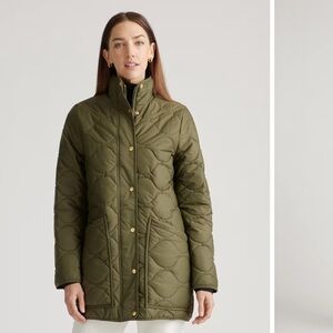Quince Olive Featherless Quilted Long Puffer Jacket NWT Medium